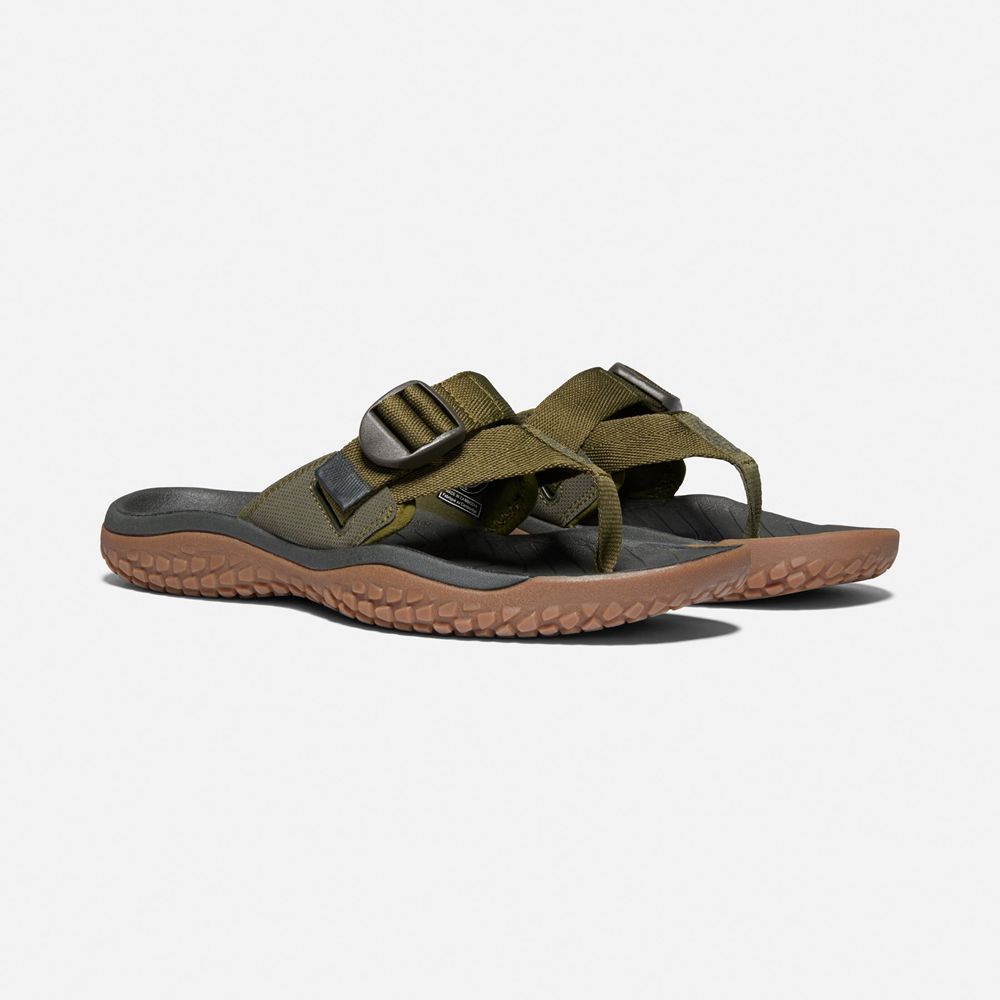 Tong Keen Homme Vert Olive Foncé | Solr Toe Post Sandal | TBNCO-5241